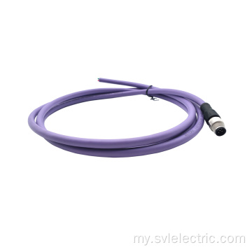 M12 အထီး B-coded profibus cable ကို overmolding